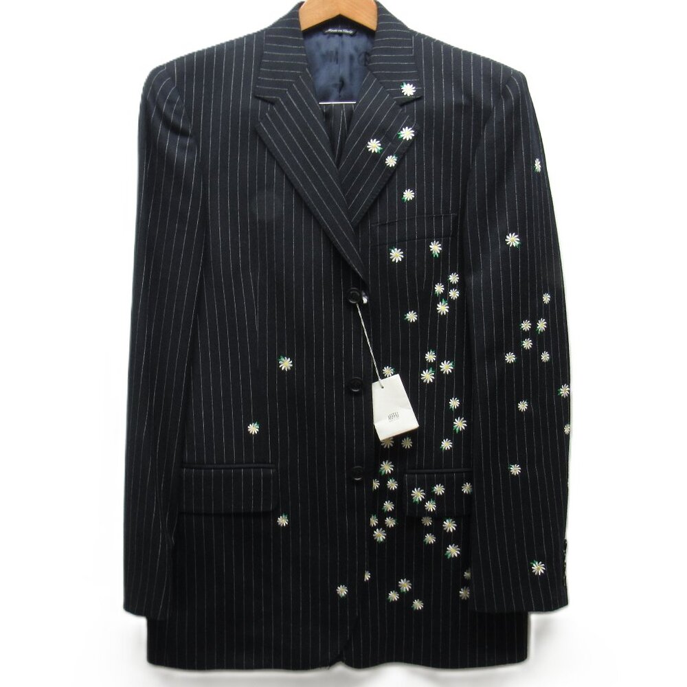 MOSCHINO Men's Pinstripe Embroidered Wool 2 Pc. Suit Italy Size EU 50 US 40R